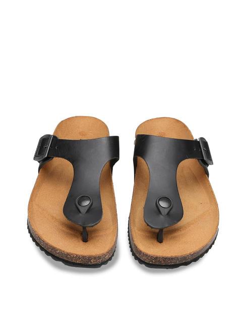 VEGA 2290 Leather thong sandal with buckle black - Women&rsquo;s shoes
