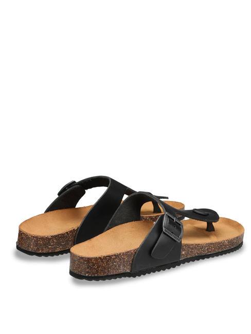 VEGA 2290 Leather thong sandal with buckle black - Women&rsquo;s shoes