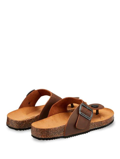 VEGA 2284 Leather thong sandal with buckle dark brown - Men&rsquo;s shoes