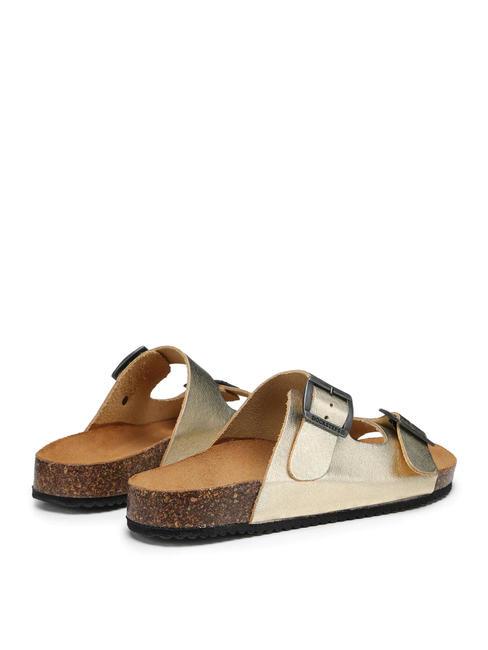VEGA  Sandal in laminated leather with two buckles platinum - Women&rsquo;s shoes