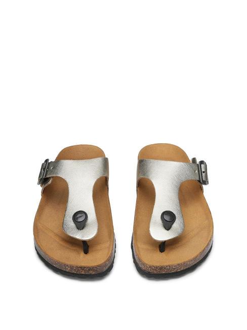 VEGA 2290 Flip flop sandal in laminated leather platinum - Women&rsquo;s shoes