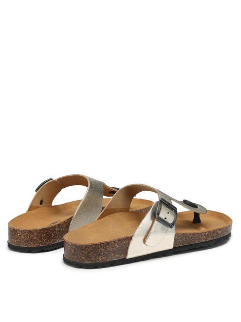 VEGA 2290 Flip flop sandal in laminated leather platinum - Women&rsquo;s shoes