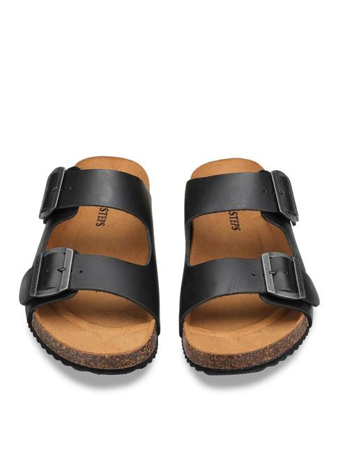 VEGA 2286 Double buckle leather sandal black - Men&rsquo;s shoes