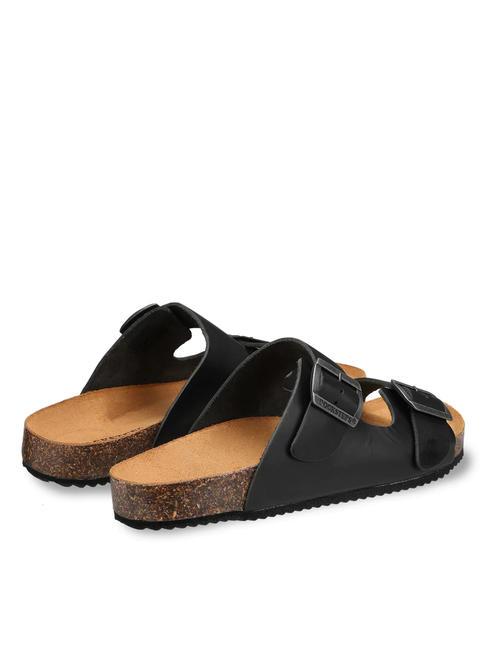 VEGA 2286 Double buckle leather sandal black - Men&rsquo;s shoes