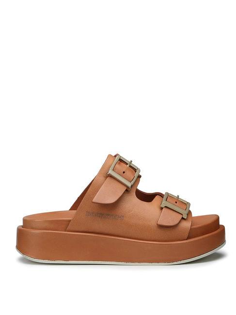 CATALINA High slipper sandal in leather cognac - Women&rsquo;s shoes