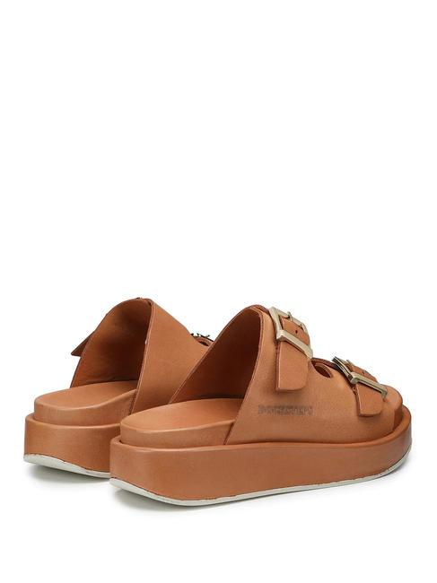 CATALINA High slipper sandal in leather cognac - Women&rsquo;s shoes