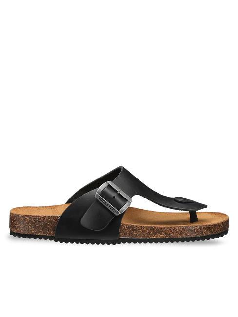 VEGA 2284 Leather thong sandal with buckle black - Men&rsquo;s shoes