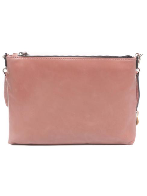 CLUTCH Bag with shoulder strap, in leather rose dawn - Women’s Bags