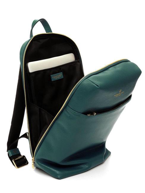 TIFFANY JANE Leather backpack for 15.6" pc dark green - Laptop backpacks