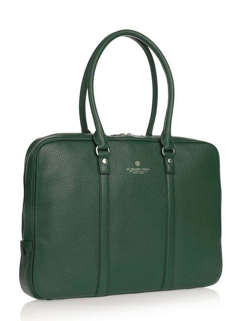 TIFFANY Leather briefcase for 15" pc holder dark green - Work Briefcases