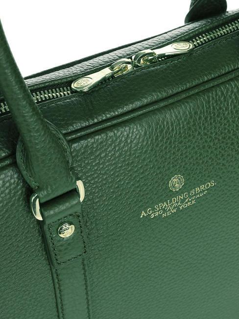 TIFFANY Leather briefcase for 15" pc holder dark green - Work Briefcases