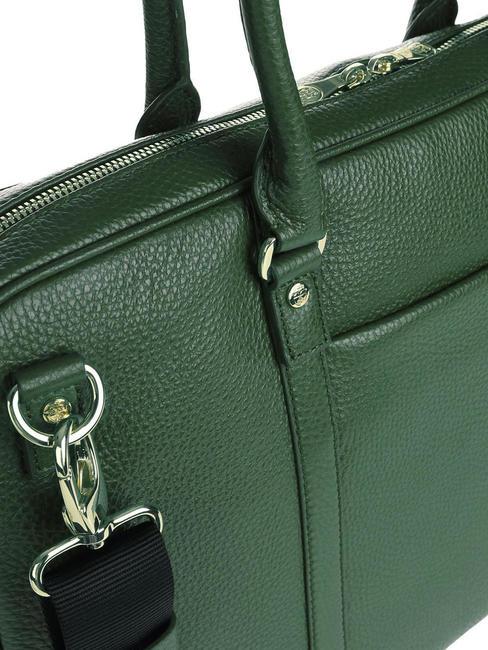 TIFFANY Leather briefcase for 15" pc holder dark green - Work Briefcases