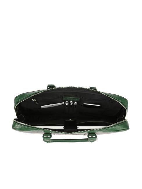 TIFFANY Leather briefcase for 15" pc holder dark green - Work Briefcases