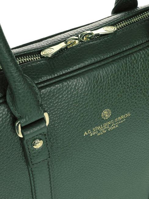 TIFFANY Leather briefcase for 14" laptop dark green - Work Briefcases