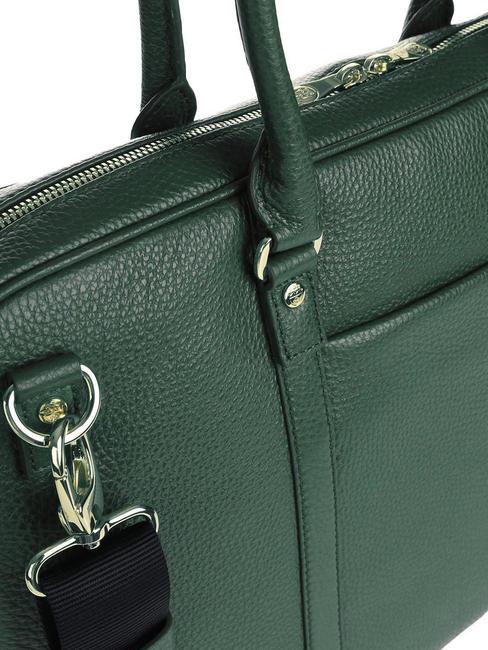 TIFFANY Leather briefcase for 14" laptop dark green - Work Briefcases