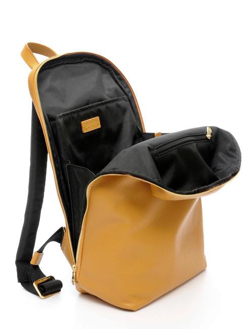 TIFFANY JANE Leather backpack for 15.6" pc mustard - Laptop backpacks