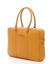 SPALDING TIFFANY 2-zip leather briefcase, 15" pc holder mustard - Work Briefcases - 2