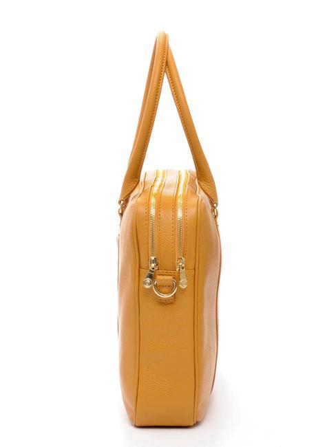 TIFFANY 2-zip leather briefcase, 15" pc holder mustard - Work Briefcases
