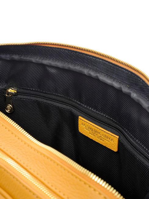 TIFFANY 2-zip leather briefcase, 15" pc holder mustard - Work Briefcases