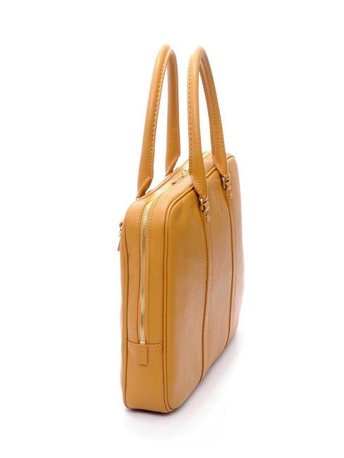TIFFANY Leather briefcase for 15" pc holder mustard - Work Briefcases
