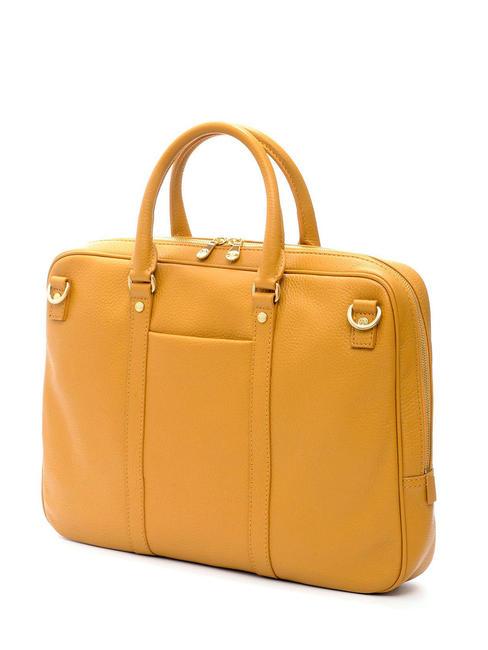 TIFFANY Leather briefcase for 14" laptop mustard - Work Briefcases