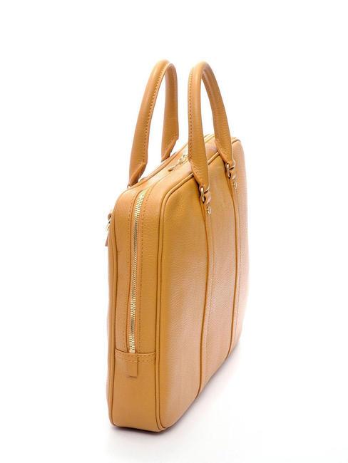 TIFFANY Leather briefcase for 14" laptop mustard - Work Briefcases