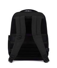 PIQUADRO WOLLEM Leather and fabric backpack, 14" laptop holder Black - Laptop backpacks - 3