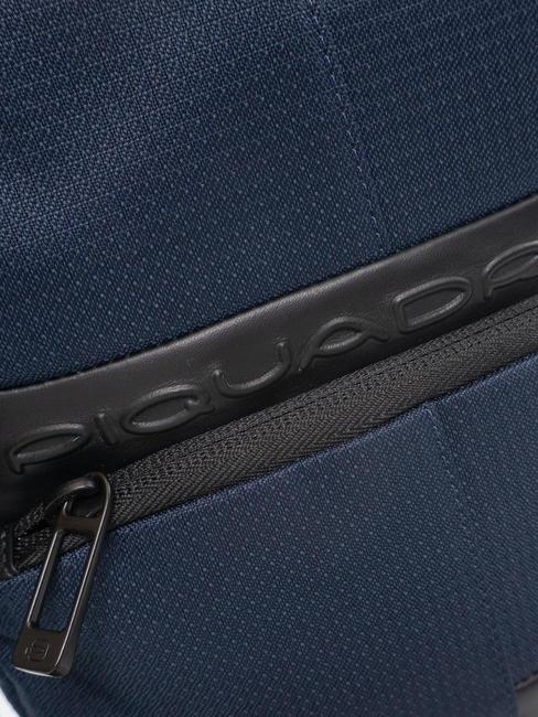 WOLLEM Fabric and leather iPad mini bag blue - Over-the-shoulder Bags for Men