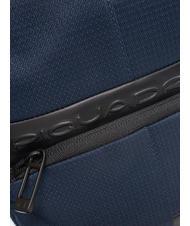 PIQUADRO WOLLEM Fabric and leather iPad mini bag blue - Over-the-shoulder Bags for Men - 3