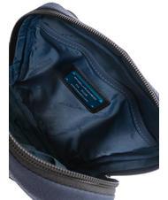 PIQUADRO WOLLEM Fabric and leather iPad mini bag blue - Over-the-shoulder Bags for Men - 5