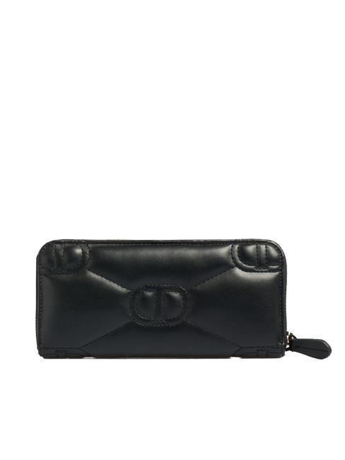 LOGO QUILTED Large zip around wallet black - Women&rsquo;s Wallets