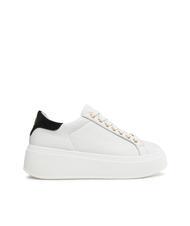 TWINSET METALLIC LOGO Leather sneakers - Women&rsquo;s shoes