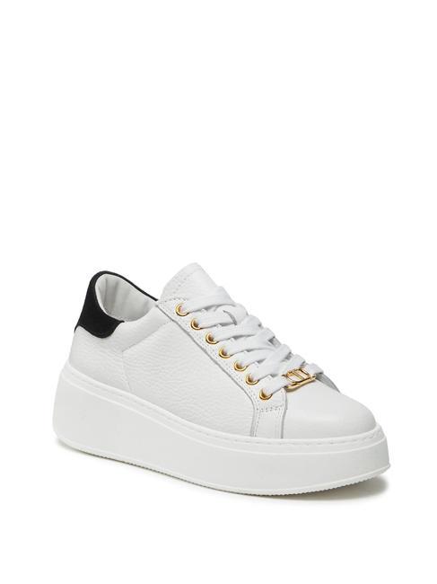 METALLIC LOGO Leather sneakers optical / black - Women&rsquo;s shoes