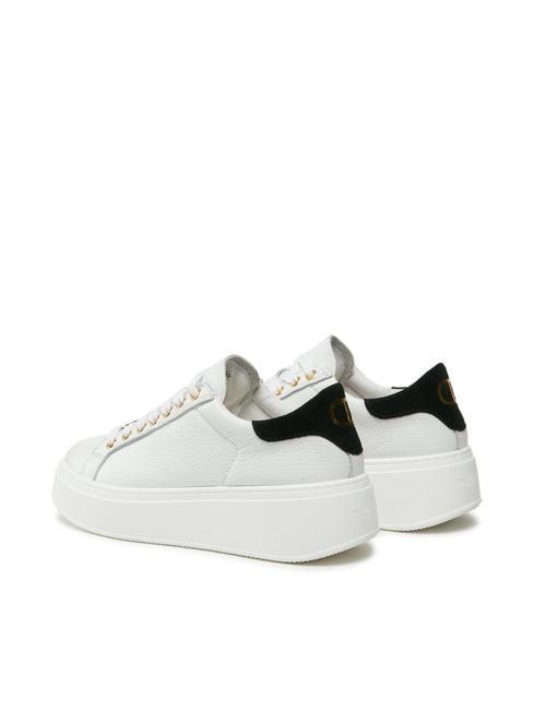 METALLIC LOGO Leather sneakers optical / black - Women&rsquo;s shoes