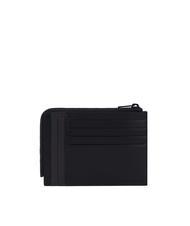 PIQUADRO W122 Leather coin purse and card Black - Men’s Wallets - 2