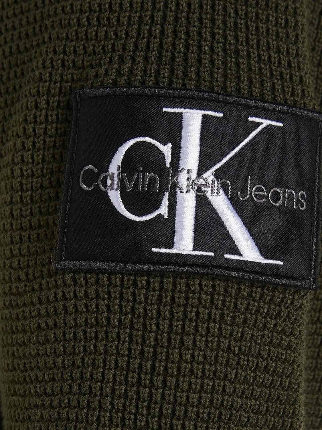 Calvin Klein Ckj Badge Easy Cotton Sweater Thyme Buy At Outlet