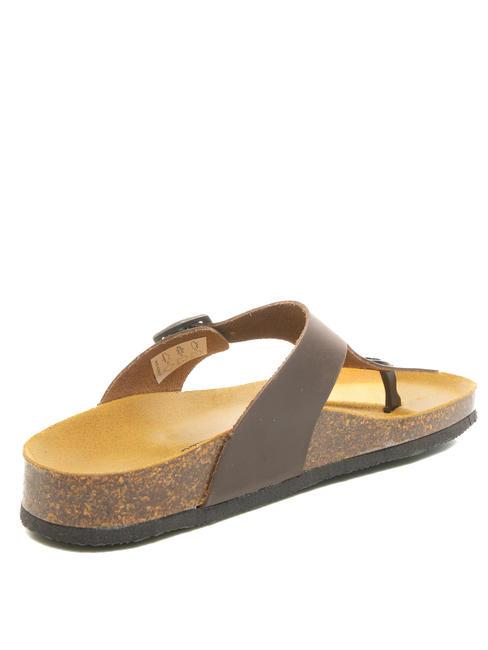 VEGA Suede leather flip flops dark brown - Women&rsquo;s shoes