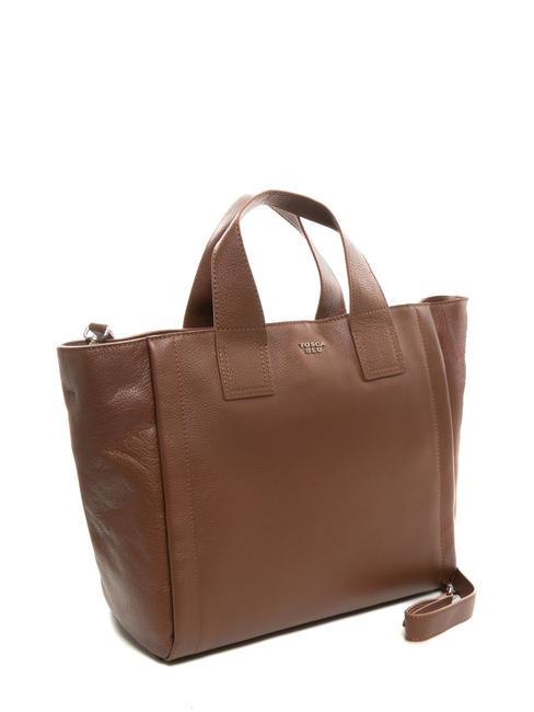 FRAPPE Leather bag with shoulder strap DarkBrown - Women&rsquo;s Bags