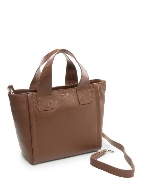 FRAPPE Medium leather bag with shoulder strap DarkBrown - Women&rsquo;s Bags