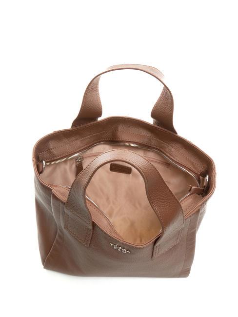 FRAPPE Medium leather bag with shoulder strap DarkBrown - Women&rsquo;s Bags