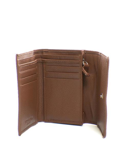FRAPPE Leather wallet with flap DarkBrown - Women&rsquo;s Wallets