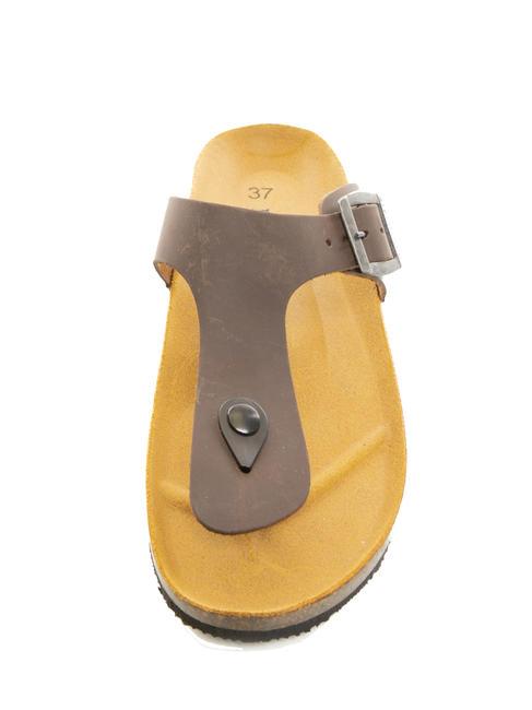 VEGA Suede leather flip flops dark brown - Women&rsquo;s shoes