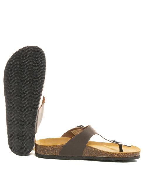 VEGA Suede leather flip flops dark brown - Women&rsquo;s shoes