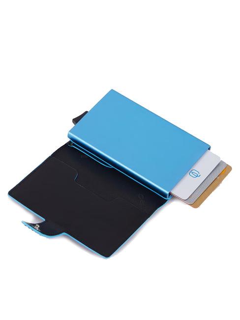 BLUE SQUARE Leather and metal credit card holder Black - Men’s Wallets
