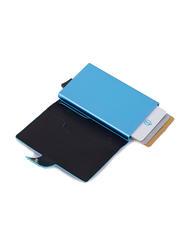 PIQUADRO BLUE SQUARE Leather and metal credit card holder - Men’s Wallets