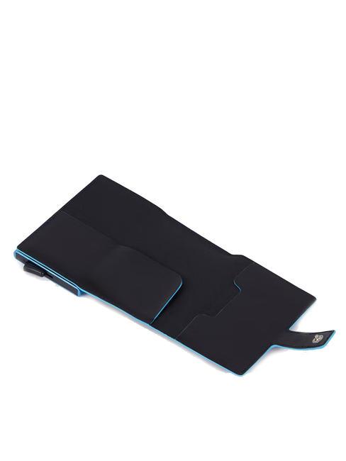 BLUE SQUARE Leather and metal credit card holder Black - Men’s Wallets