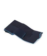 PIQUADRO BLUE SQUARE Leather and metal credit card holder blue - Men’s Wallets - 3