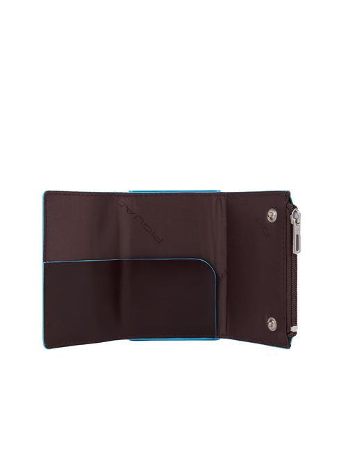 BLUE SQUARE Leather wallet with sliding system MAHOGANY - Men&rsquo;s Wallets