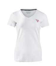 GUESS MINI TRIANGLE V-neck T-shirt purwhite - T-shirt - 5
