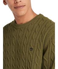 TIMBERLAND P-B LAMBWOOL Crewneck sweater in wool blend darkoliv - Men's Sweaters - 3